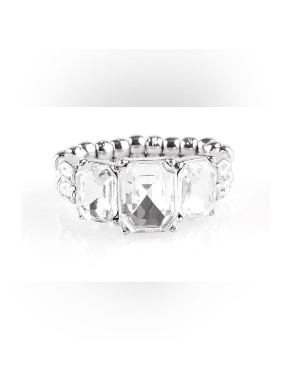 Silver Rhinestone Ring - Picture 4 of 6